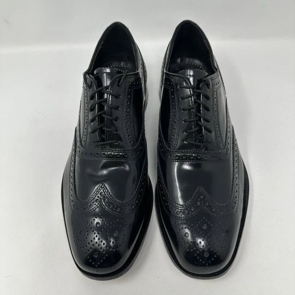 Florsheim Lexington‎ Dress Shoes Mens 8.5D Black Wingtip Oxford Brogue Leather